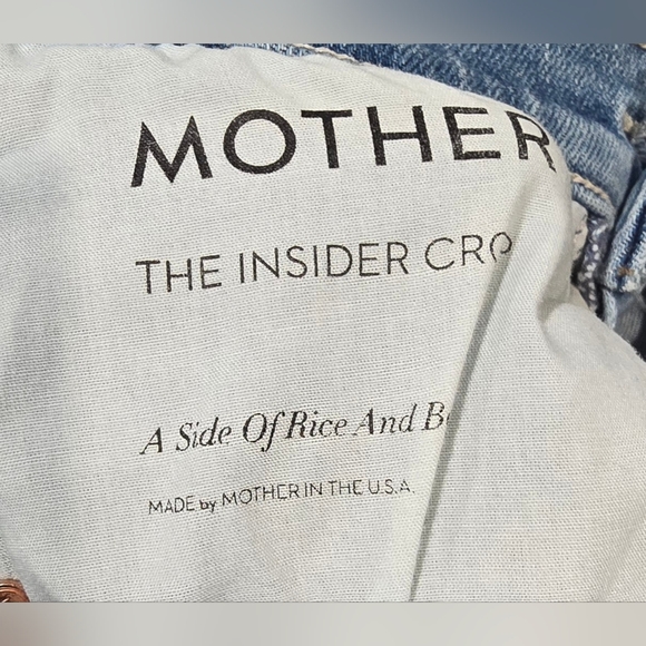 MOTHER The Insider Crop A Side Of Rice And Beans Jeans Size 24 - Picture 9 of 9